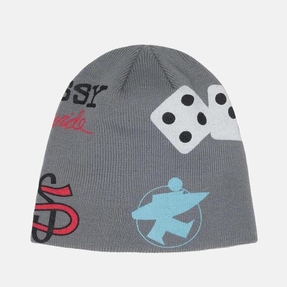 Stussy Mixed Logo Skullcap in Gray
